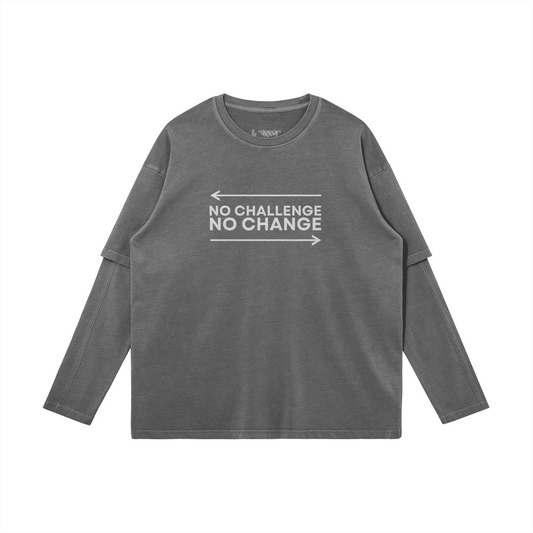 NO CHALLENGE - Faux Layered Long Sleeve