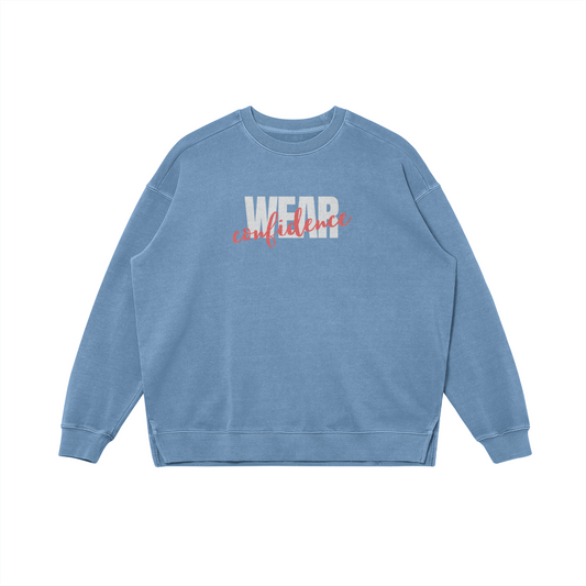 CONFIDENCE - Faded Fabric Look Sweatshirt